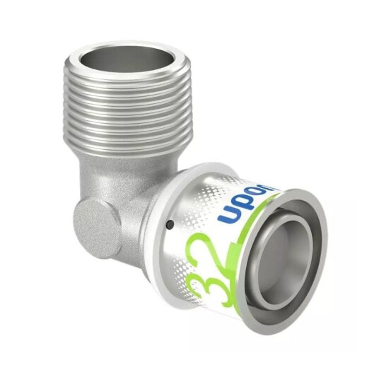 Uponor S-Press Plus Albue 32mm Med Utvendig Gjenge for Gulvvarme og Vannsystemer