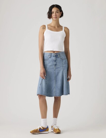 Levi"s® Godet Knee Length Skirt Good G Blue 25 Levi"s® Godet Knee Length Skirt Good G Blue 25