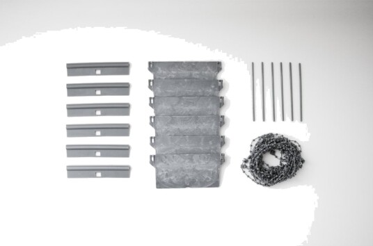 DEBEL KIT TIL LAMELLGARDIN GRÅ 89MM