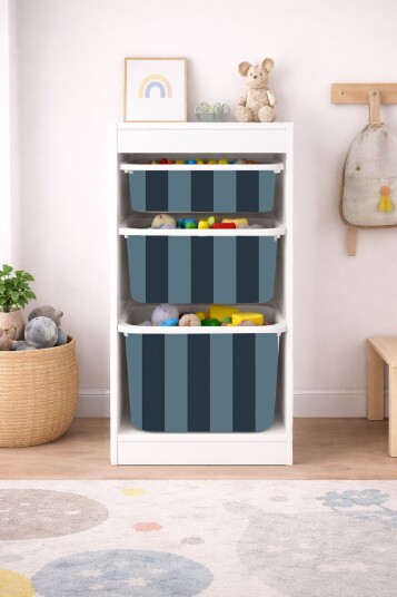 Selvklebende klistremerke – Trofast boksdekal – Langside / Velg størrelse / Stripes dark blue
