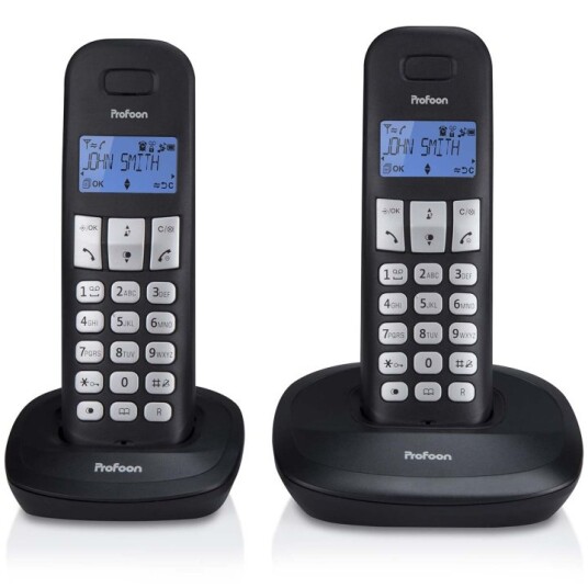 Profoon PDX-1120 DECT telefon med 2 håndsett svart Profoon PDX-1120 DECT telefon med 2 håndsett svart