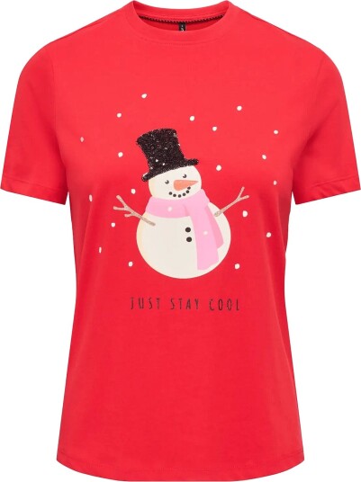ONLY Onlkita Reg S/S Top Box Xmas Jrs HIGH RISK RED S ONLY Onlkita Reg S/S Top Box Xmas Jrs HIGH RISK RED S
