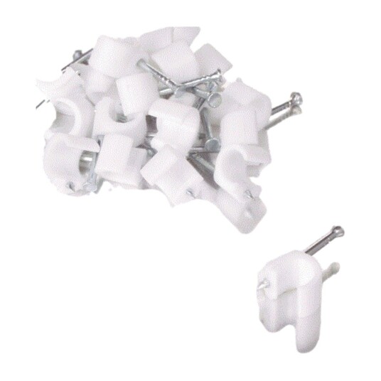 Qnect Kabelclips Rund Hvit 7 10mm 25 stk