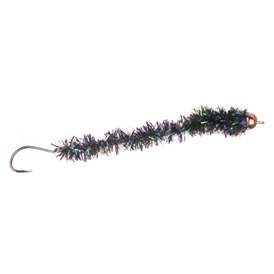 Arcticflies Sjøørret Ragworm Black/Peacock Brass Beadhead