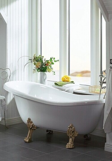 Hafa Queen 1570 Frittstående badekar 1570x730 mm, Hvit, Løveføtter, Antikk