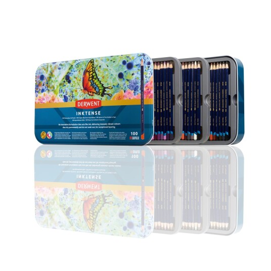 Derwent Inktense Pencil 100 stk. i tinæske Derwent Inktense Pencil 100 stk. i tinæske