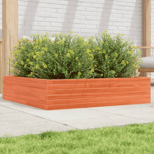 Plantekasse voksbrun 100x100x23 cm heltre furu Plantekasse voksbrun 100x100x23 cm heltre furu