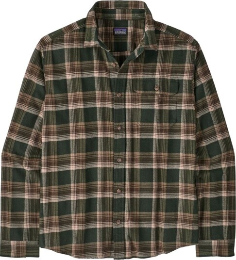 Patagonia M"s L/S LW Fjord Flannel Shirt Cozy Cabin: Treeline Green