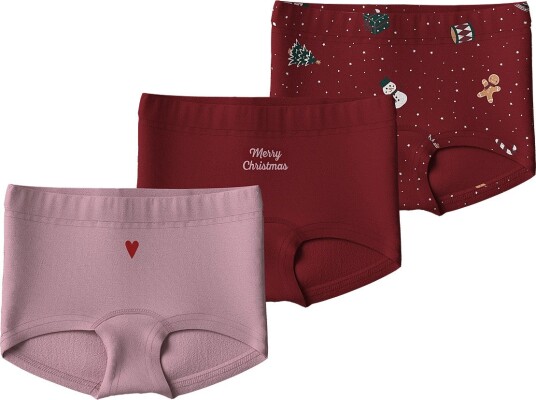 Name It Nmfvismas 3P Tights Giftpack RED DAHLIA 104