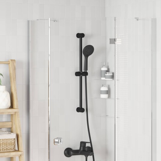 vidaXL Dusjhodeholder Svart 71 cm Rustfritt stål