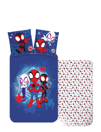 BrandMac Bed Linen Senior Spidey 5464 - 140X200, 60X63 Cm - Blue - 140X200.60X63CM