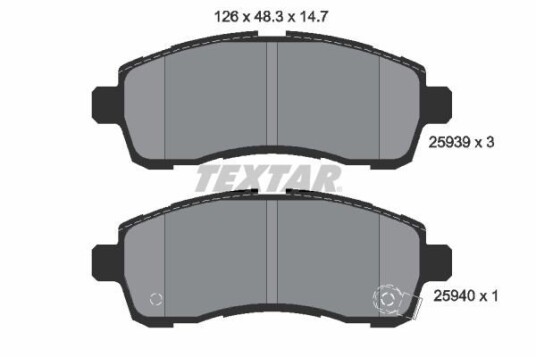 Bremseklosser TEXTAR 2593901 Bremseklosser TEXTAR 2593901