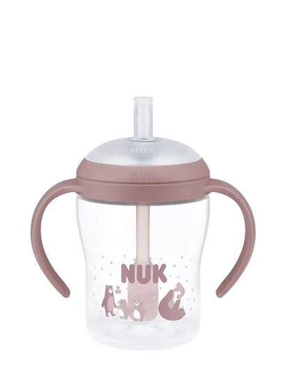 NUK Perfect Match Learner Bottle Straw 150 Ml Bear Pink