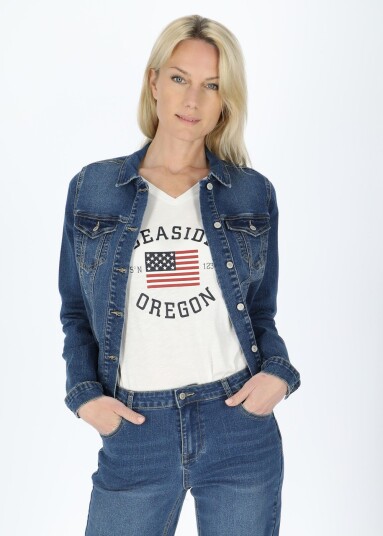 Seaside Oregon Twill Jacket W Denim Blue 34 Jakker Seaside Oregon Twill Jacket W Denim Blue 34 Jakker