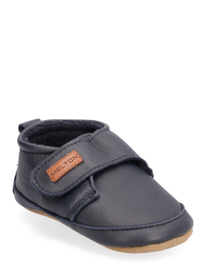 Melton Classic Leather Slippers - Navy - 26/27 Melton Classic Leather Slippers - Navy - 26/27