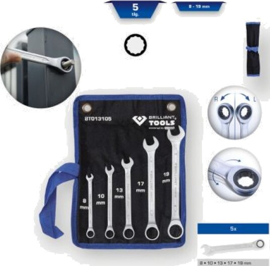 KS TOOLS BT013105 Ringnøkkelsett med skralle KS TOOLS BT013105 Ringnøkkelsett med skralle