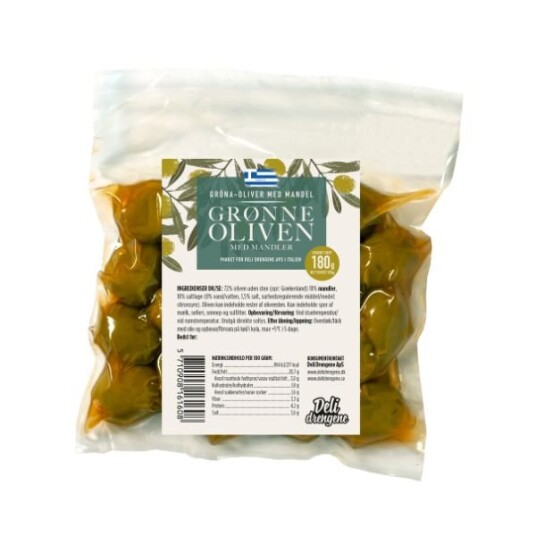 Grønne Oliven M. Mandler 180g Grønne Oliven M. Mandler 180g
