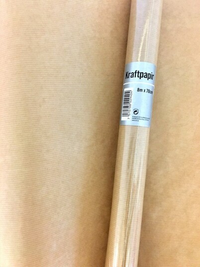 Kraftpapir 8M ensfarget ribbet brun