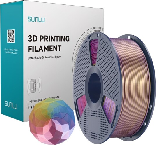 Sunlu Pla+ Silk Forth-Color Filament 1.75 Mm 1 Kg (Blå-Lilla-Rød-Gull) Sunlu Pla+ Silk Forth-Color Filament 1.75 Mm 1 Kg (Blå-Lilla-Rød-Gull)