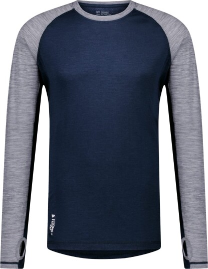 Mons Royale Men's Temple Tech LS Grey Heather/midnight S
