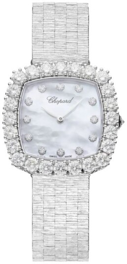 Chopard Dameklokke 10A386 1106 L Heure Du Diamant Hvit/18 karat hvitt