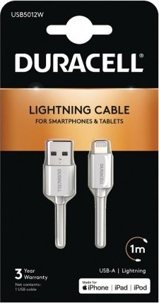 Duracell Usb5012w 1 M Usb A Lightning 2.0 Hvit Duracell Usb5012w 1 M Usb A Lightning 2.0 Hvit