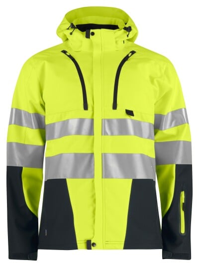 ProJob 6419 Softshelljakke En Iso 20471 Kl 3/2 Yellow/Black 2XL