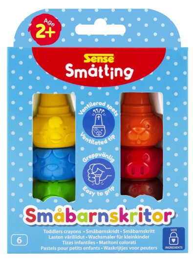 Fargestifter for de minste Småtting 6 stk. Sense