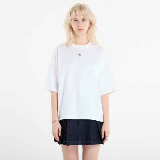 Calvin Klein Jeans Ss Woven Label Oversized Tee - White - XS