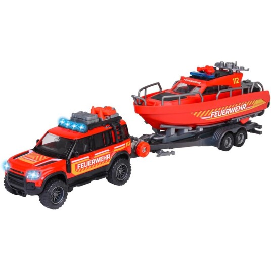 Majorette Land Rover Fire Rescue w. Boat 213716001038 