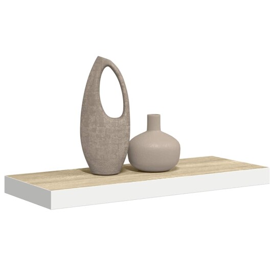 vidaXL Flytende vegghylle eik og hvit 60x23,5x3,8 cm MDF vidaXL Flytende vegghylle eik og hvit 60x23,5x3,8 cm MDF