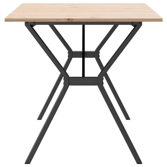 Spisebord Y-ramme 140x80x75 cm heltre furu og støpejern 3282720