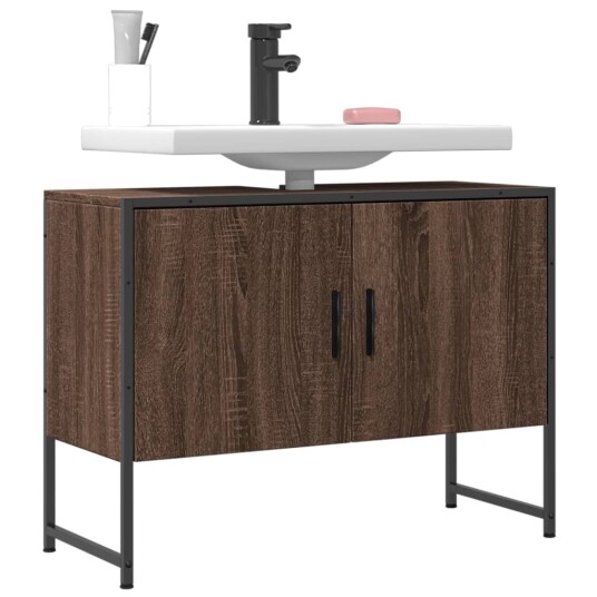 Servantskap brun eik 80x33x60 cm konstruert tre Servantskap brun eik 80x33x60 cm konstruert tre