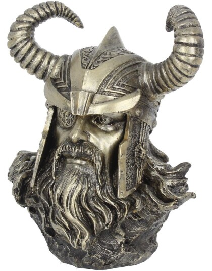 Odin Byste Bronsefarget Figur 21 cm