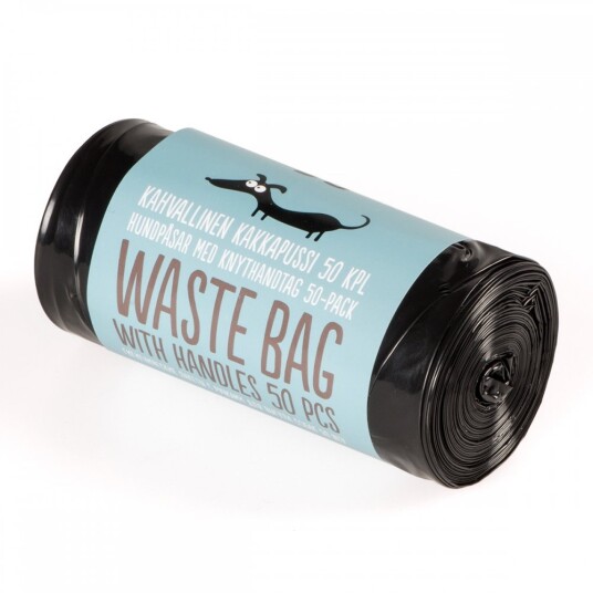Little & Bigger Hundepose Med Håndtak 50-Pk (Svart)