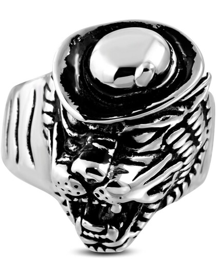 Pimped Tiger Ring i Kirurgisk Stål Strl 70 x 22,30 mm