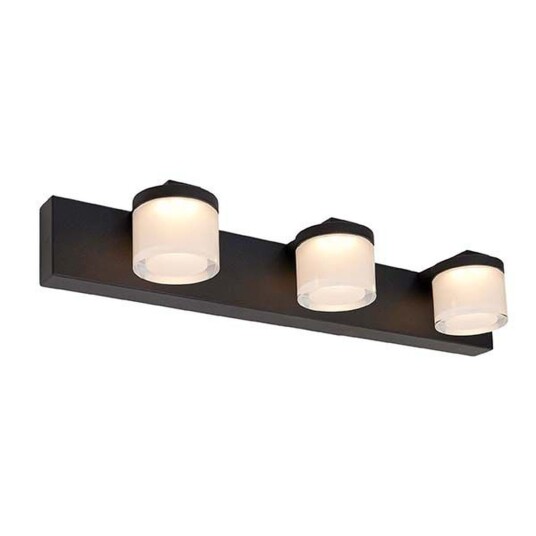 Vilmer vegglampe for baderom 3 x 5W 3000 Kelvin IP21 Dimbar Svart