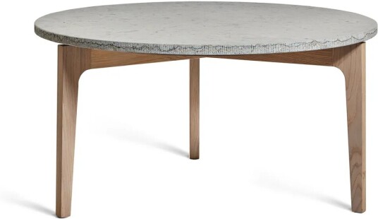 Mavis Höllviken sofabord Ø80 cm Kalkstein hvitpigmenterte eikebein