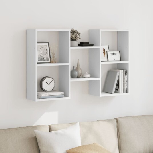 Vegghylle hvit 96x18x60 cm konstruert tre Vegghylle hvit 96x18x60 cm konstruert tre