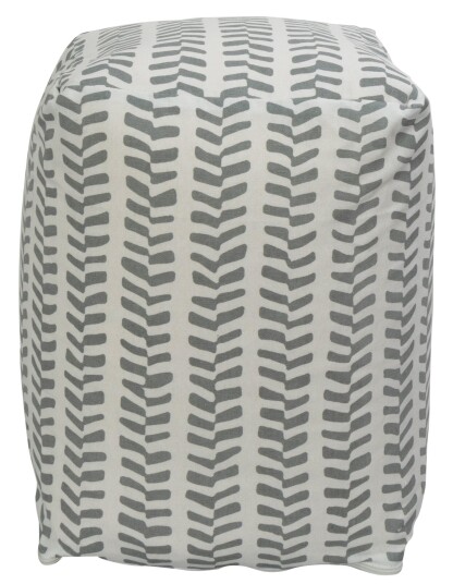 Nordstrand Home Sidepuff   28x28x40 cm   Lysegrå med mønster   Praktisk puff fra