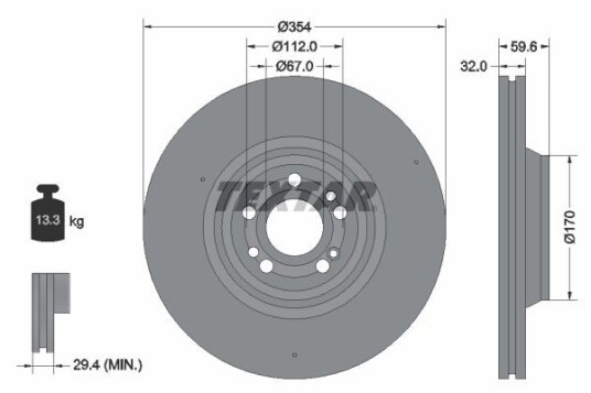 Bremseskive TEXTAR 92306005