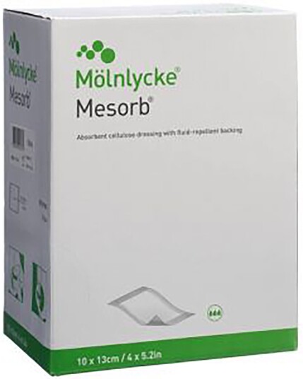 Mesorb Mesorb Absorberende steril kompress, 10 x 13 cm 50 stk. Mesorb Mesorb Absorberende steril kompress, 10 x 13 cm 50 stk.