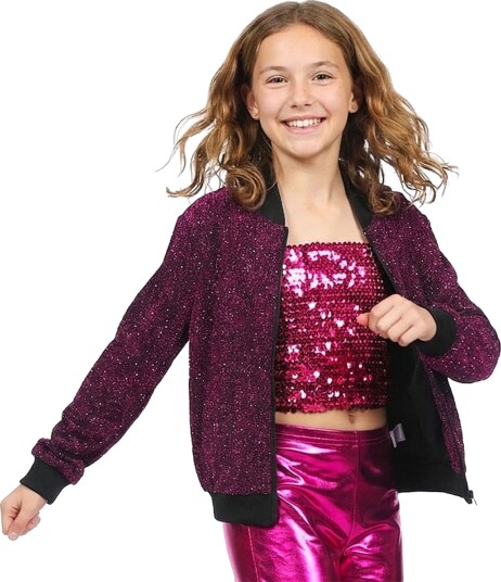 Wilbers & Wilbers Glitterjakke rosa til barn Medium Large 003592-H14-128