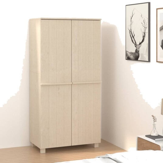 vidaXL Garderobe HAMAR honningbrun 89x50x180 cm heltre furu