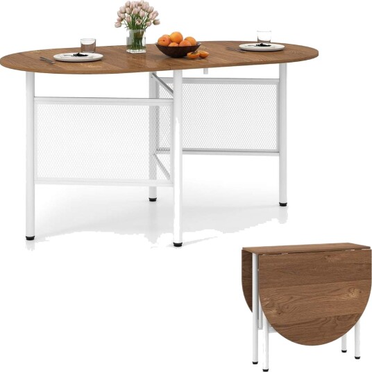 Sammenleggbart spisebord for 6–8 personer plassbesparende ovalt design