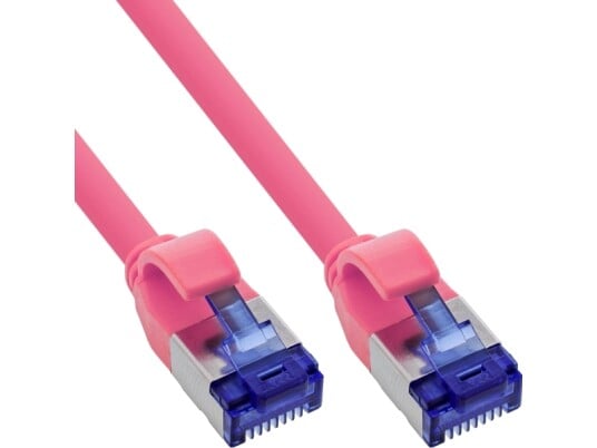 Inline® Patchkabel Slim Cat.6A S/Ftp Tpe Lszh Flexibel Poe Magenta 2M 