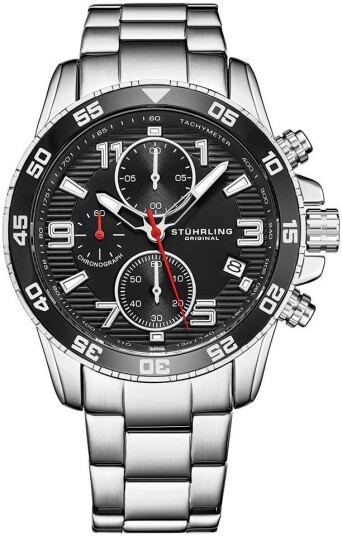 Stührling Original Herreklokke 3957.1 Concorso Sort/Stål Ø40 mm Stührling Original Herreklokke 3957.1 Concorso Sort/Stål Ø40 mm