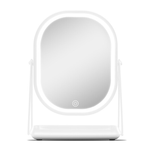 Gillian Jones Mirror With LED Light and Tray White