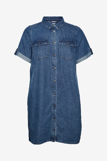 Vero Moda Curve Denimkjole vmcJennie SS Short Denim Dress Blå