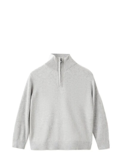 Mango Perkins Neck Sweater Grey 4 5